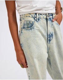 ONE TEASPOON - Love Machines Mid Waist Super Wide Leg Denim Jeans - Ambrosia Blue