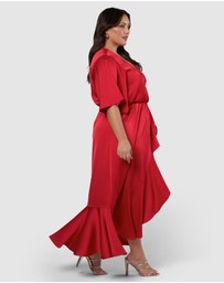 Pink Dusk by Curve Project - Smouldering Wrap Maxi Dress