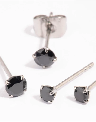 Lovisa - Surgical Steel Cubic Zirconia Stud Earring Pack
