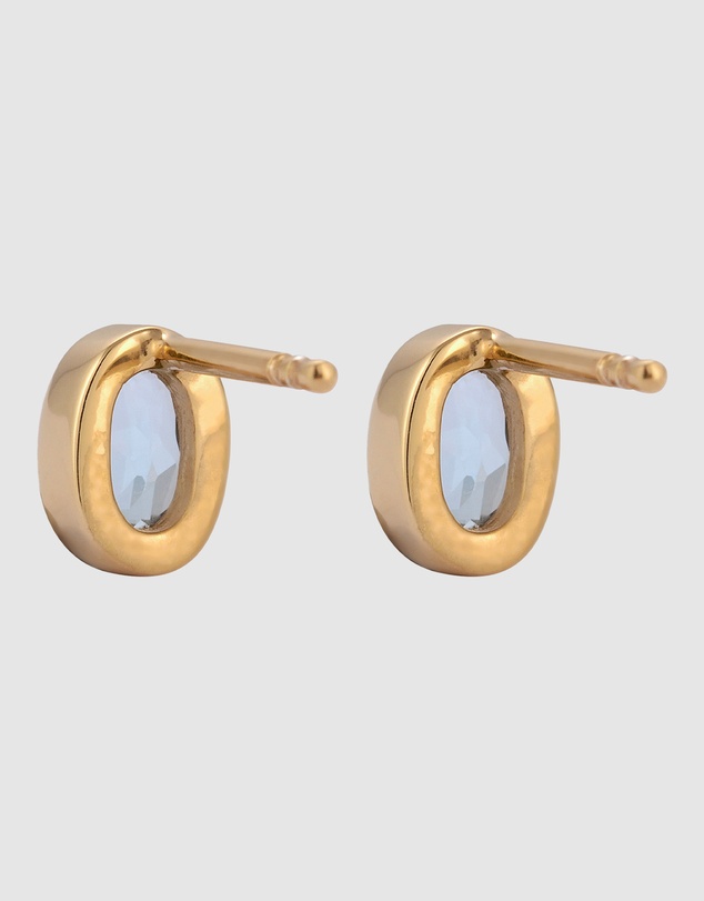 Elli Jewelry - Topaz Stud Earrings in Gold-Plated 925 Silver