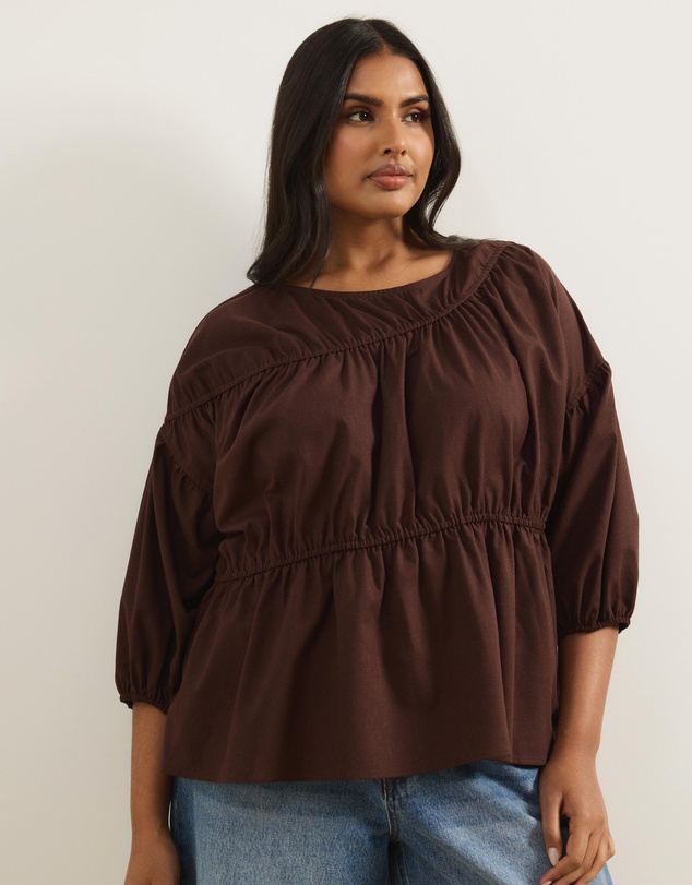 Atmos&Here Curvy - Cressida Smock Top