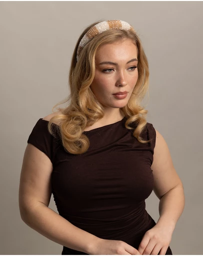 Morgan & Taylor - Ashleigh Headband in Beige