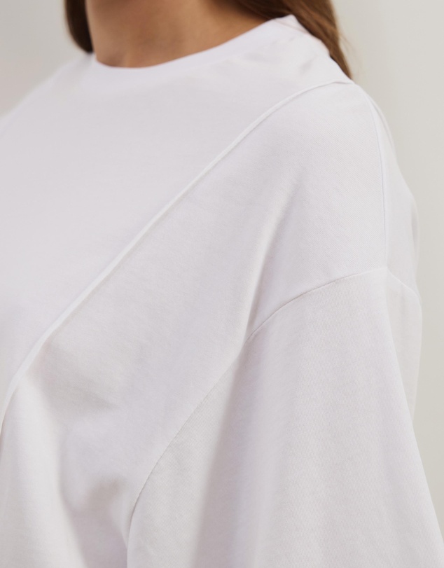 Atmos&Here - Short Sleeve Cotton Seam Detail T-Shirt