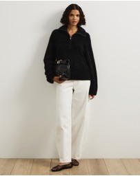 Atmos&Here - Jordie Half Zip Fluffy Turtleneck Sweater