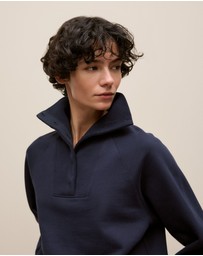 Trenery - Button Neck Sweat in Night Sky