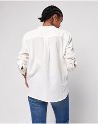 Faherty - Dream Organic Cotton Gauze Collarless Shirt