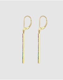 Elli Jewelry - Earrings Ear Hanger Geo Bar Sparkling with Crystals in 925 Sterling Silver Gold Plated