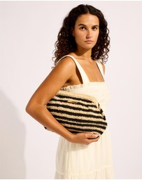 Seafolly - Raffia Stripe Pouch Bag