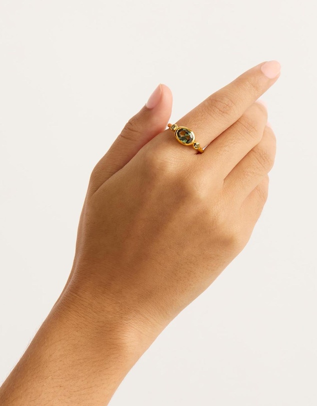 By Charlotte - Gold Radiant Soul Ring - Forest