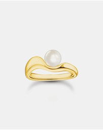 THOMAS SABO - THOMAS SABO Wavy Ring with Freshwater Pearl in Gold