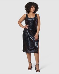 Pink Dusk by Curve Project - Desired Midi Sequin Dress