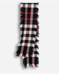 Ozwear Connection Uggs - Ugg Fringed Check Wool Scarf Black and Check