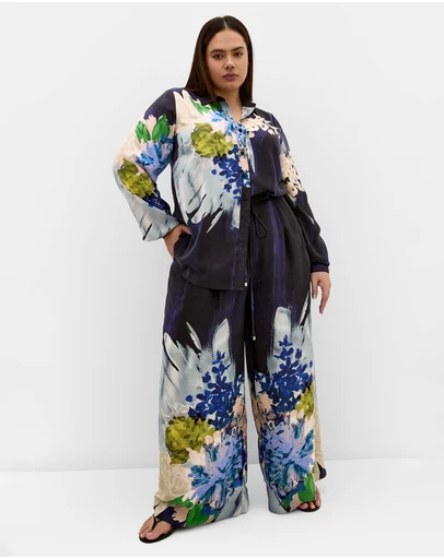 City Chic - Penelope Dahlia Print Shirt