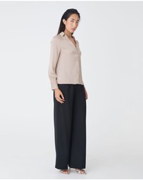 Forcast - Lila V-neck Satin Blouse