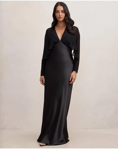 Forever New - Electra Sleeves Cape Maxi Dress