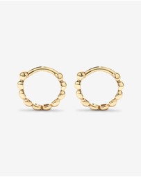 Michael Hill - 10.5mm Small Beaded Huggie Earrings in 10kt Yellow Gold