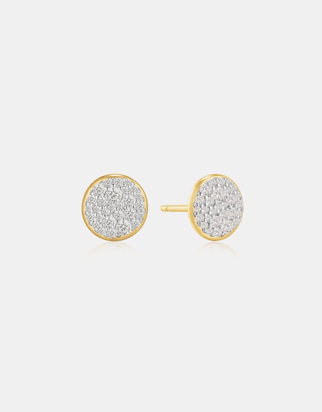 Ania Haie - Gold Pave Disc Stud Earrings