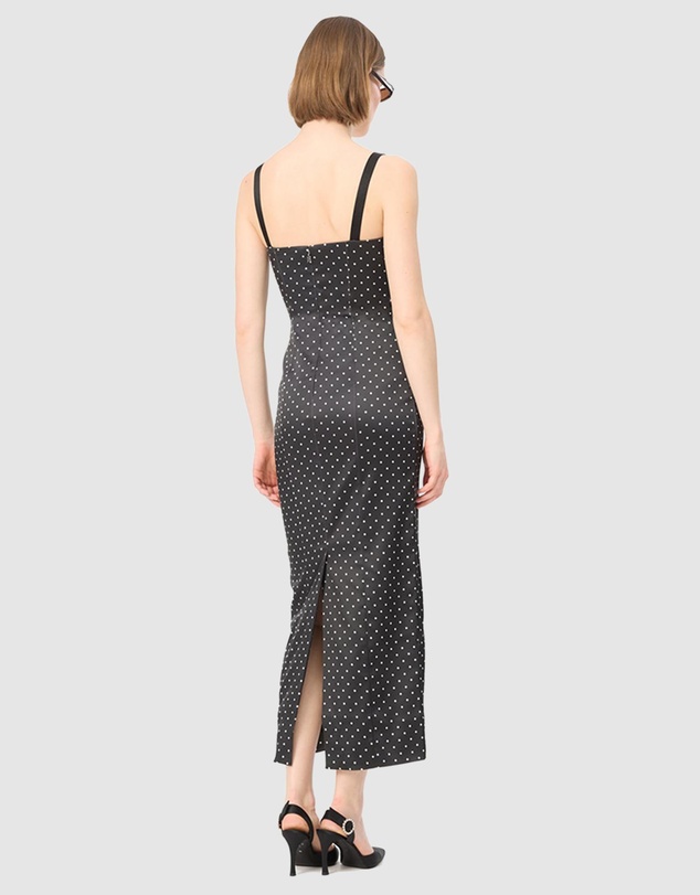 ROTATE - Satin Midi Bustier Dress