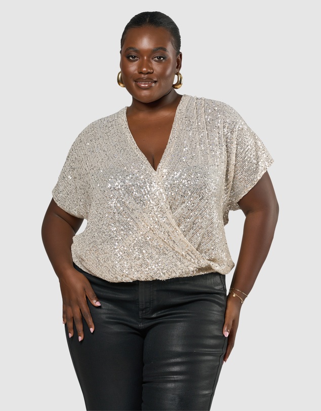 Pink Dusk by Curve Project - Flashy Sequin Top