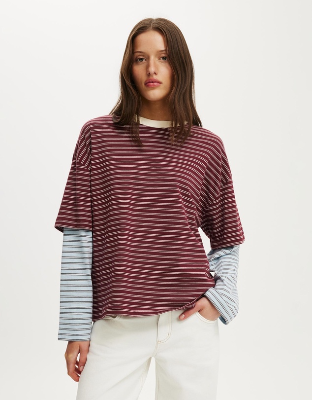Cotton On - Boxy Double Layer Long Sleeve
