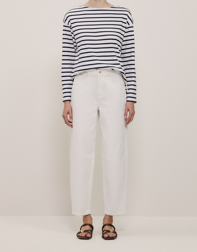 Trenery - Australian Cotton Blend Tapered Leg Jean in White