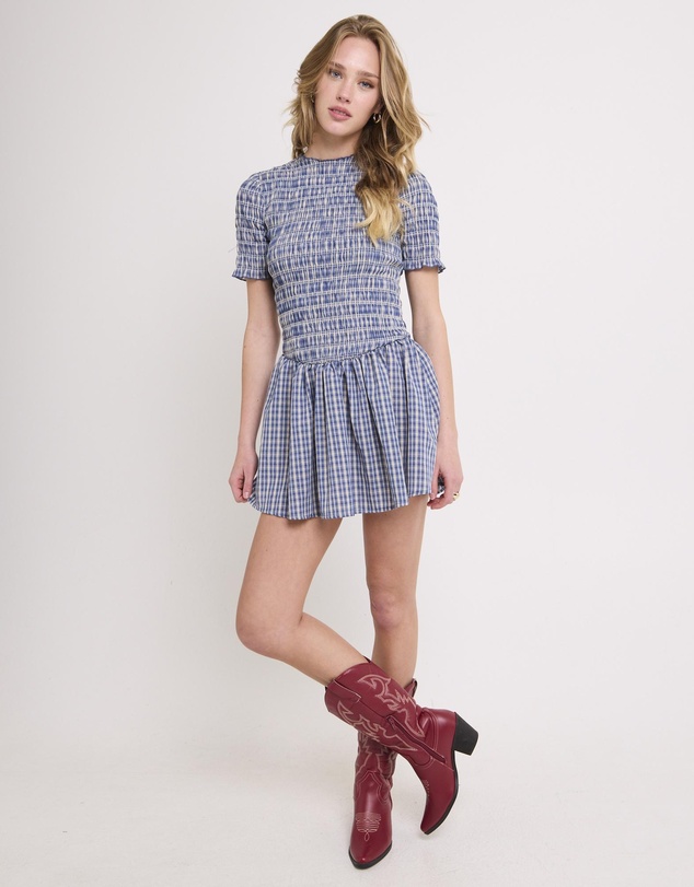 Subtitled - Bonnie Shirred Bubble Mini Dress