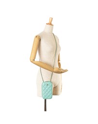 Pre-Loved by Azura Reborn - Pre-Loved chanel Quilted Leather Phone Holder with Chain