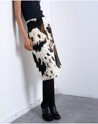 TOPSHOP - Fax Fur Pony Skin A-Line Midi Skirt