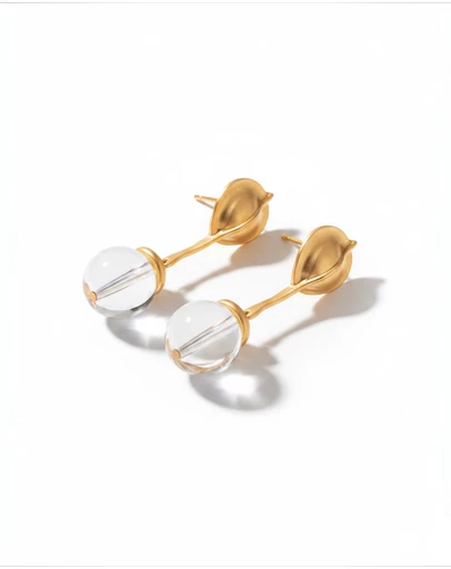 Mossée - Elara Crystal Bloom Drop Earrings