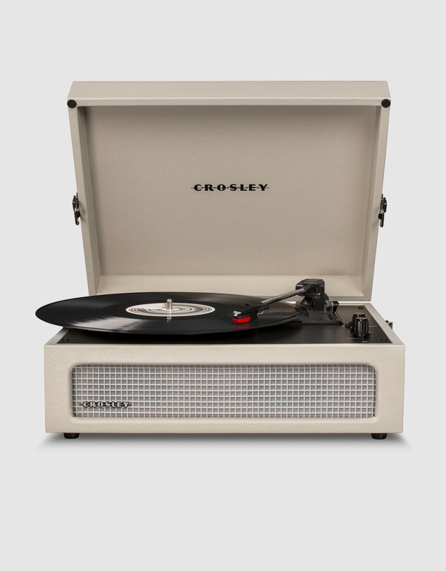 Crosley - Crosley Voyager Bluetooth Portable Turntable - Dune + Bundled Crosley Record Storage Display Stand
