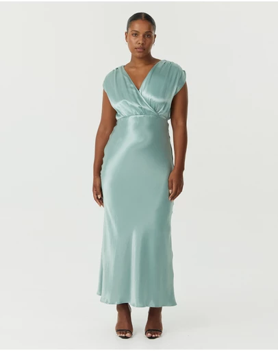 Third Form - Satin Cross Over Gather Dress