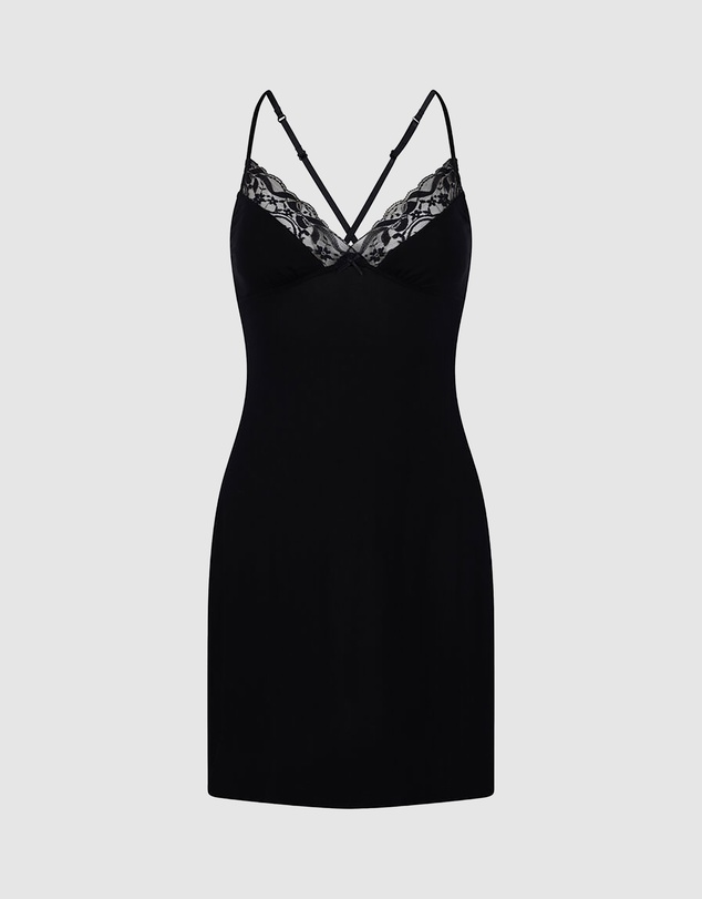 Hunkemoller - Jersey Lace Bow Slipdress