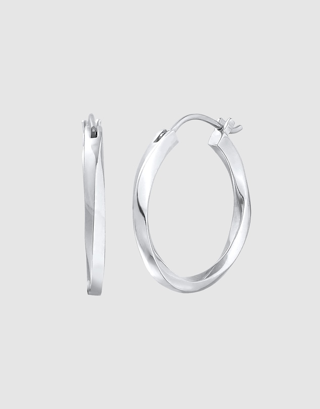Elli Jewelry - Twisted Hoop Earrings in 925 Silver