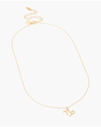 Lovisa - Waterproof Gold Plated Stainless Steel Cubic Zirconia Capricorn Zodiac Sign Necklace