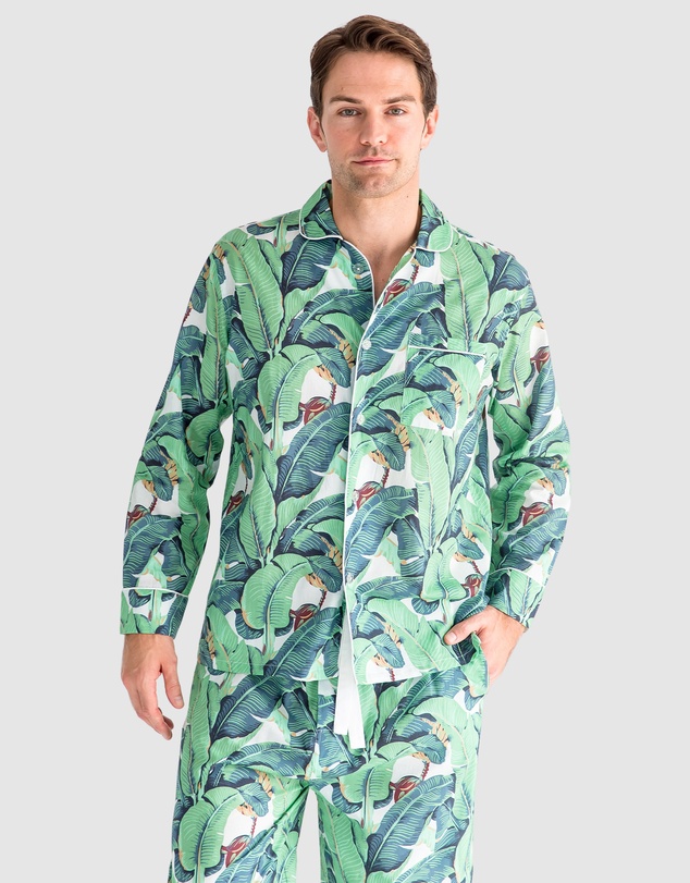 Sant And Abel - Men's Martinique® Green Banana Leaf Long PJ Set