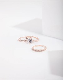 Lovisa - Rose Gold Round Stone Triple Band Ring