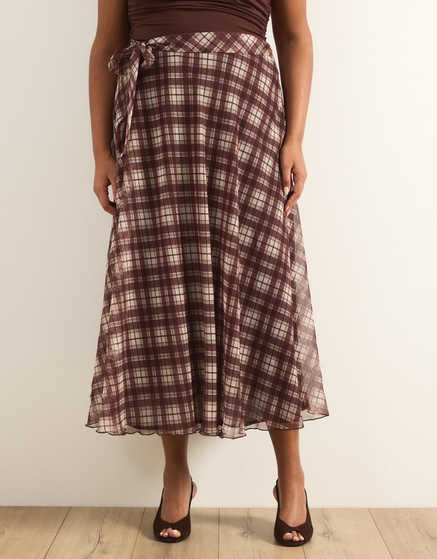 Atmos&Here Curvy - Rumi Checked Maxi Skirt