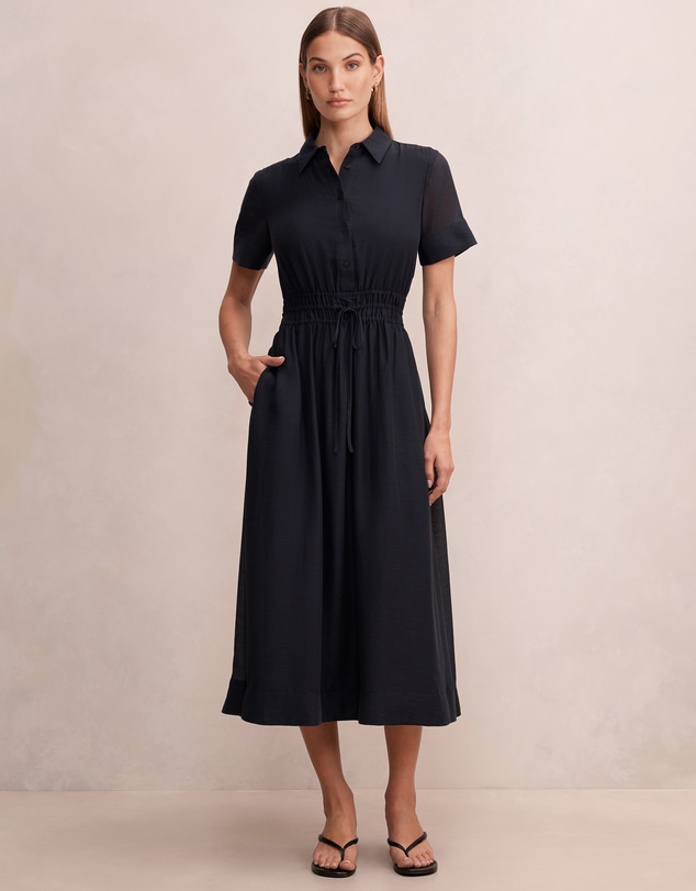 Forever New - Brynn Elastic Waist Shirt Midi Dress