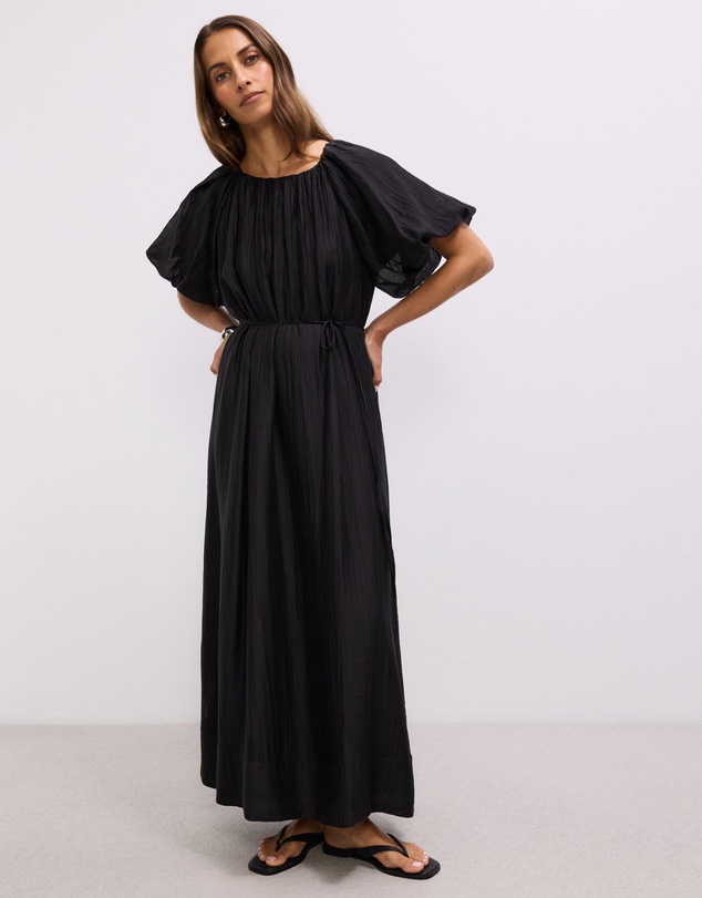The Fated - Noa Puff Sleeve Midi Dress