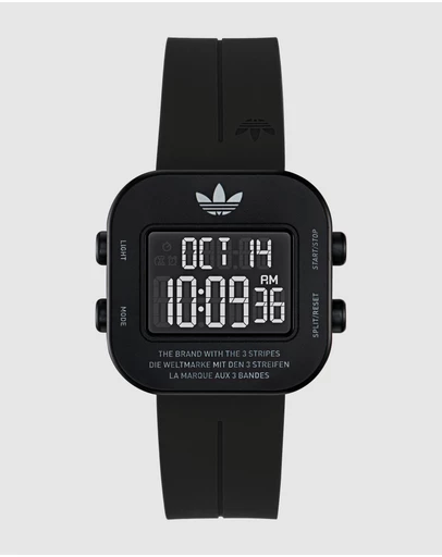 adidas Originals - Adaptik One 38mm Black Silicone Strap Watch