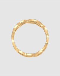 Elli Jewelry - Ring Band Hearts Symbol Trend in 925 Sterling Silver Gold Plated