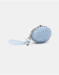 Self Portrait - Oval Crystal Chain Clutch Bag