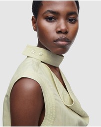 COS - Sleeveless Cut-Out Cowl-Neck Blouse