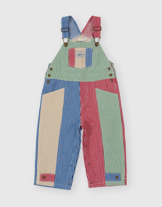 Goldie + Ace - Patchwork Stripe Blake Overalls - Babies-Kids