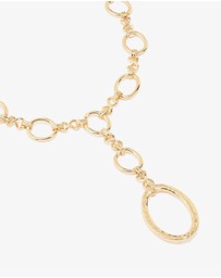 Lovisa - Gold Plated Oval Link Hammered Large Y-Necklace