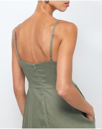 AERE - Gabriella Linen Midi Dress