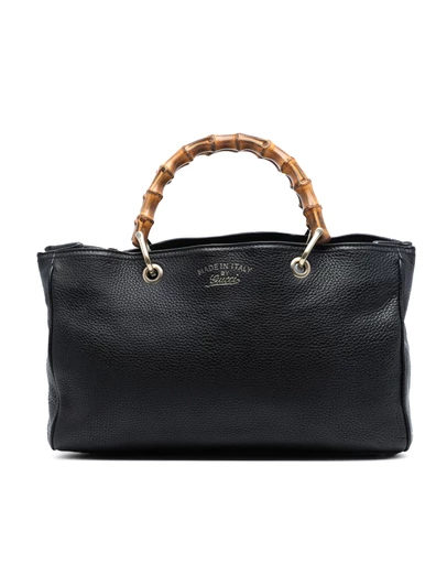 Pre-Loved by Azura Reborn - Pre-Loved Medium Calfskin Bamboo Shopper Satchel