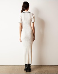 Atmos&Here - Olaria Contrast Knit Midi Dress