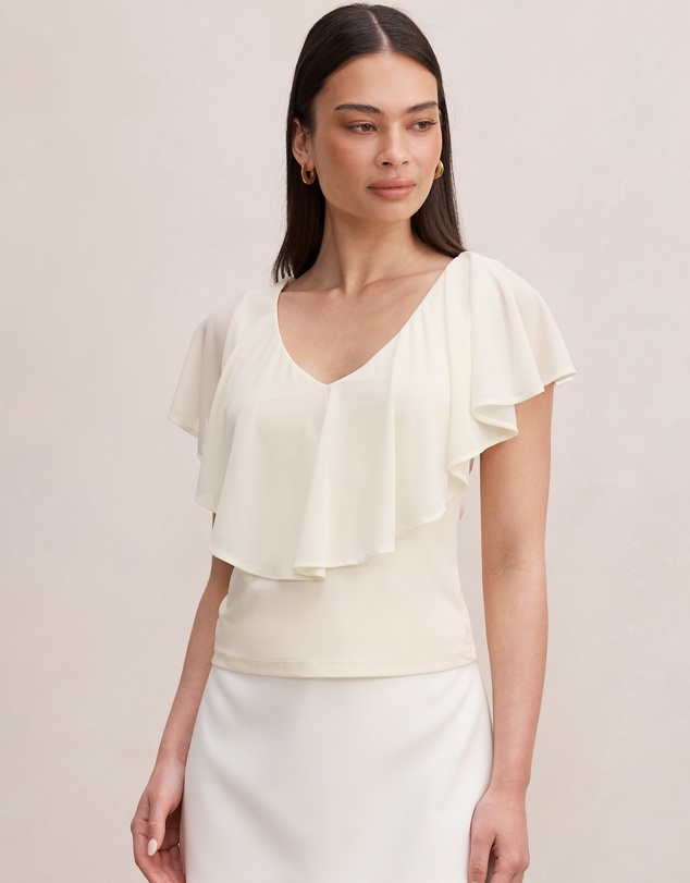Forever New - Valentina V-Neck Ruffle Top