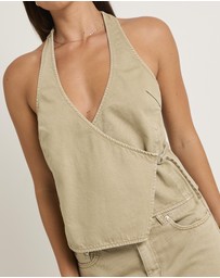 Subtitled - Delilah Denim Halter Neck Top